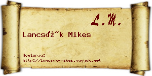 Lancsák Mikes névjegykártya